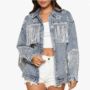 Denim Jacket Long Sleeve Oversized Coat